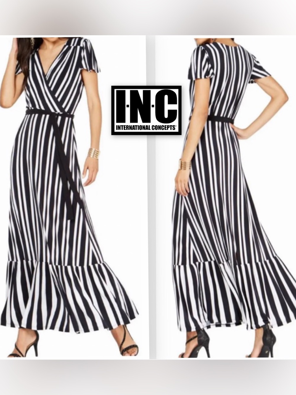 NWT INC, International Concepts, Faux Wrapped, Long Maxi Dress - Picture 1 of 7
